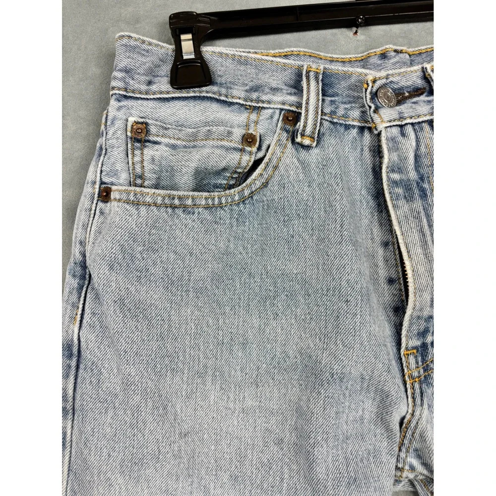 Levis 505 Regular Fit Straight Leg Jeans Light Wash Denim Blue W31 L30